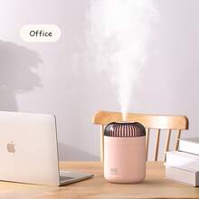 New Led Light Water Humidifier, 500ml Large Capacity Desktop Mist Maker For Home, Office Air Humidifying - Pink - View 5