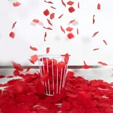 500片紅色無紡布製玫瑰花瓣人造花,適用於婚禮、情人節、派對、求婚、家居裝飾,尺寸5*5cm