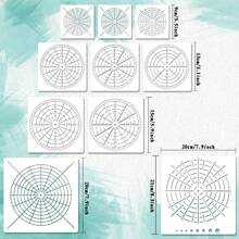 12pcs White Plastic Mandala Dotting Stencils Set In Multiple Sizes - White - View 3