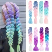 1 件時尚漸層巨型編織帶單纖維,適合編織、拳擊風格、非洲風格、嘻哈風格、日常穿著、街頭、舞蹈、表演、比賽、海灘、攝影等。 - 彩色 - 查看 2