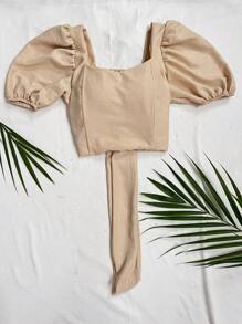 Women Tops - Màu Khaki - Xem 1