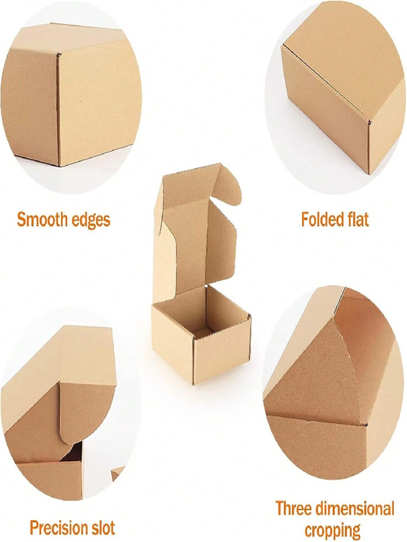 8/25pcs Kraft Paper Shipping Box, Brown Corrugated Cardboard Mailing