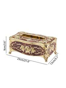 European Style Tissue Box With Light Luxury Design For Living Room, Hotel, Ktv, Bar, Retro Tissue Storage Box, Simple & Fashionable Home Decoration Tissue Dispenser - Multicolor - View 3