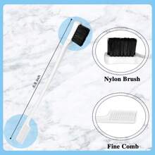 1set/3pcs White Hair Styling & Makeup Tool Set Including Tailed Comb, Double-Sided Comb And Eyebrow Brush ,Hair Styling Tools Hair Accessories For Barber Salon Beauty Travel Essential Hair Products,Hair Cares,Hair Accessories,Summer,Holiday - White - View 2