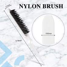 1set/3pcs White Hair Styling & Makeup Tool Set Including Tailed Comb, Double-Sided Comb And Eyebrow Brush ,Hair Styling Tools Hair Accessories For Barber Salon Beauty Travel Essential Hair Products,Hair Cares,Hair Accessories,Summer,Holiday - White - View 3