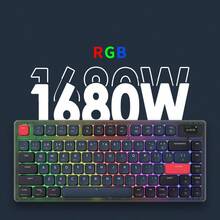 Ajazz Ak832pro矮人軸機械鍵盤適用於平板電腦辦公室的tft彩色屏幕墨紅色幻想(rgb)三重模式-tft彩色屏幕墊圈結構哥德式軸-紅色開關 - 紅色 - 查看 3