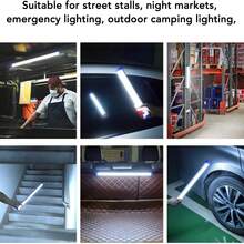 Barra de luz LED Portatil Recargable 32cm, Tubo de luz de Emergencia a Prueba de Agua de Gancho Oculto de usos amplios para iluminación de Emergencia - Azul - Ver 2