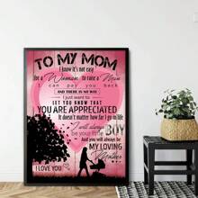1 szt. Różowy Do Mama Love Poster Romantyk Matka  Prezent Płótna Obraz Artystyczny Rodzina Sztuka ścienna Sypialnia Gabinet Dekoracje
