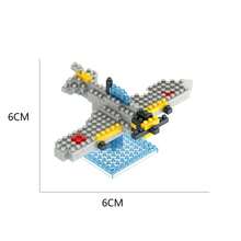 1pc Creative Puzzle Plastic Propeller Aircraft Building Set With Mini Drills For Kids' Education And Decor Gift - Grey - View 6