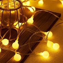 1pc Warm White Battery Powered Mini Ball String Light - Apricot - View 2