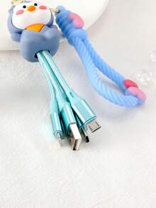 1 Pieza Pvc Accesorio De Cable Y Llavero De Moda Y Lindo Con Diseño De Pollito De Dibujos Animados Adecuado Para Uso Diario De Mujeres - Multicolor - Ver 5