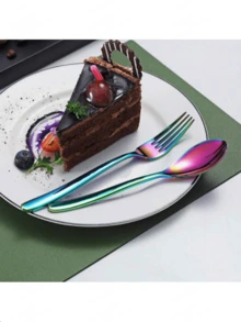 Juego De Cubiertos De Acero Inoxidable Plata 28 Piezas - Multicolor - Ver 6