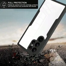 Hadaasi 1pc Black 360-Degree Full Coverage Dual-Layer TPU+PC Acrylic Shockproof Silicone Protective Case Compatible With Samsung Galaxy S26 Ultra/S26 Plus/S26/M36/S25 FE And Apple 17 Pro/17 Pro Max/17 Air/17, OPPO Reno14 Pro, Honor 400/400 Pro/400 Lite, OPPO Reno14 F, Infinix Hot 60 Pro/Hot 60 Pro+, Redmi 15C, Note14 Pro+ - Black - View 5