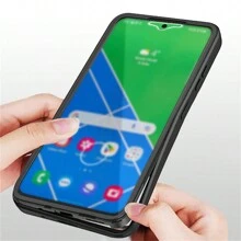 Hadaasi 1pc Black 360-Degree Full Coverage Dual-Layer TPU+PC Acrylic Shockproof Silicone Protective Case Compatible With Samsung Galaxy S26 Ultra/S26 Plus/S26/M36/S25 FE And Apple 17 Pro/17 Pro Max/17 Air/17, OPPO Reno14 Pro, Honor 400/400 Pro/400 Lite, OPPO Reno14 F, Infinix Hot 60 Pro/Hot 60 Pro+, Redmi 15C, Note14 Pro+ - Black - View 8