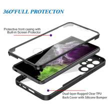 Hadaasi 1pc Black 360-Degree Full Coverage Dual-Layer TPU+PC Acrylic Shockproof Silicone Protective Case Compatible With Samsung Galaxy S26 Ultra/S26 Plus/S26/M36/S25 FE And Apple 17 Pro/17 Pro Max/17 Air/17, OPPO Reno14 Pro, Honor 400/400 Pro/400 Lite, OPPO Reno14 F, Infinix Hot 60 Pro/Hot 60 Pro+, Redmi 15C, Note14 Pro+ - Black - View 3