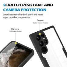 Hadaasi 1pc Black 360-Degree Full Coverage Dual-Layer TPU+PC Acrylic Shockproof Silicone Protective Case Compatible With Samsung Galaxy S26 Ultra/S26 Plus/S26/M36/S25 FE And Apple 17 Pro/17 Pro Max/17 Air/17, OPPO Reno14 Pro, Honor 400/400 Pro/400 Lite, OPPO Reno14 F, Infinix Hot 60 Pro/Hot 60 Pro+, Redmi 15C, Note14 Pro+ - Black - View 6