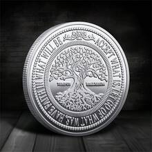 1 枚生命之樹紀念幣/流浪者紀念章,3d 金銀浮雕,銅銀電鍍工藝裝飾,個性化創意 - 彩色 - 查看 10