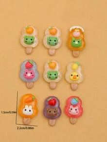 10 Piezas Decoración De Paletas De Hielo De Animales De Dibujos Animados Diy Para Accesorios De Teléfono Móvil - paleta de animales de dibujos animados - Ver 4