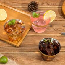 Party Plastic Cups 100 Pack 9 Oz Gold Plastic Cups Party Cups Cups Gold Rimmed Clear Plastic Cups For Party, Elegant Wine Glasses Gold Plastic Cups Cocktail Cups, Cups For Milkshake, Slush, Slurpee, Iced Tea, Iced Coffee, Frozen Cocktails, Beers, Cold Drink, Ice Cream, Any Cold Drink - Vàng - Xem 3