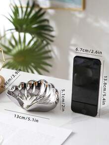 Un Portajabón De Cerámica En Forma De Concha De Plata - Plateado - Ver 7