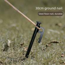 1pc 40cm Black Heavy Duty Tent Peg For Outdoor Camping Canopy Beach Shelter Ground Anchor - Black - View 3