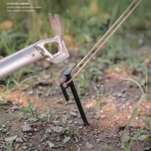 1pc 40cm Black Heavy Duty Tent Peg For Outdoor Camping Canopy Beach Shelter Ground Anchor - Black - View 6