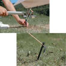 1pc 40cm Black Heavy Duty Tent Peg For Outdoor Camping Canopy Beach Shelter Ground Anchor - Black - View 7