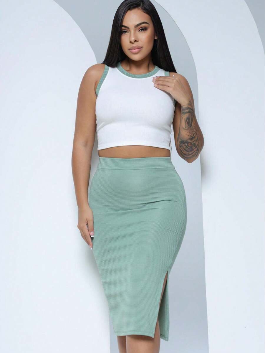 Women Two-piece Outfits - 綠色 - 查看 1