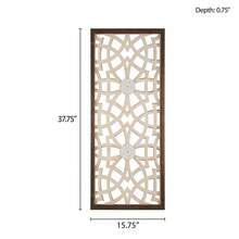 Damask Wood Panel Two-tone Geometric Wall Decor - Wood - View 6