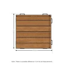 Tioman Outdoor Decor Floor Decking Wood Tile Interlock 10PC/CTN, Interlocking Flooring Deck Tiles, Floor Tiles Patio Decor Deck Tiles For Balcony, Garden, Backyard, Honey Oak Color/Brown - Mustard Yellow - View 3