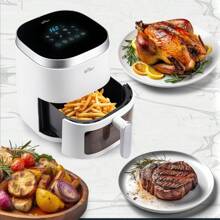 Bear Air Fryer, 5.3Qt for Quick and Oil-Free Healthy Meals, Easy View and Smart 8 in 1 Digital Touchscreen, Shake Reminder, Dishwasher-Safe & Non-stick Basket, Disposable Paper Liner and Recipes included,White - Nhiều màu - Xem 6