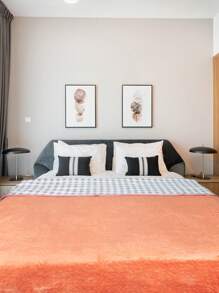 Double Bedspread Quilt With Brief, Straight Edge 2.00x2.30 - Coral Orange - View 1