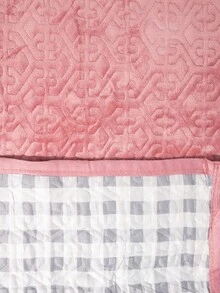 Double Bedspread Quilt With Brief, Straight Edge 2.00x2.30 - Hot Pink - View 3
