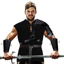 7 Pcs Men Renaissance Costume Set Medieval Pirate Shirt Viking Shawl Accessories For Men - Black - View 7