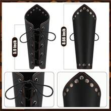 7 Pcs Men Renaissance Costume Set Medieval Pirate Shirt Viking Shawl Accessories For Men - Black - View 4