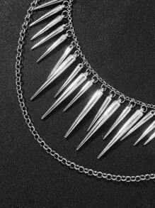 1pc Silver Metal Double Cone Accessory For Men With Utility Pants Chain - Silver - View 3