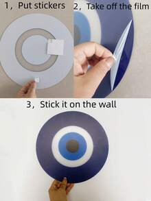 1 nhãn dán tường gương hoa văn mắt ác - Màu xanh lam - Xem 3