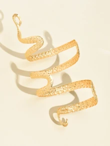 1pc Snake Shaped Iron Wire Bracelet - Yellow Gold - View 2