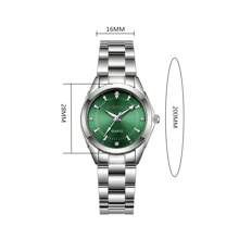 Chronos Women's Fashionable Wrist Watch - Delicate Green Dial Automatic Quartz Watch - Casual Business All-match Women's Watch