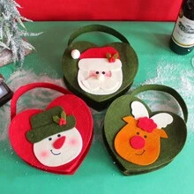 1 túi quà tặng Giáng sinh tình yêu Túi táo Túi kẹo hoạt hình Túi xách ông già Noel 3D - Đỏ - Xem 4