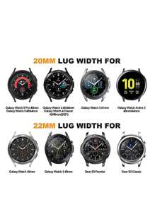 1 件黑色/白色/棕色柔软舒适皮革表带，配玫瑰金扣，兼容 Galaxy Watch7/6/5/Pro/4/Active2、40mm/45mm/46mm/42mm、Watch GT2/Pro/3/4、20mm/22mm 易安装替换表带 - 黑色 - 查看 7