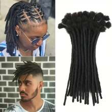Dreadlocks Extensions 6 Inch/ 8Inch/10Inch /12Inch 10 Strands 0.6cm Width Loc Dreads Extensions Crochet Synthetic Dreads Hair Fashion Reggae Hip-hop Synthetic Afro Kinky Style Locs Extensions Natural Black Braiding Hair For Men/Women Daily Life - Black - View 1