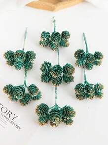 1束(6朵)人工植物,松果,塑料材質,金粉效果,diy花圈材料,糖果盒裝飾,情人節禮物家居,婚禮裝飾,新娘手腕花,胸花,發夾花材料 - 款式2 - 查看 1