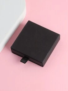 1個黑色短抽屜式手鍊和項鍊時尚禮品盒 - 黑色 - 查看 1