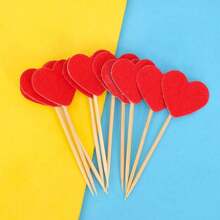 蛋糕裝飾材料包 - 星星和愛心形狀套裝蛋糕裝飾和旗幟適合派對烘焙甜點桌 10 件/包