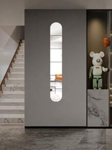 6入組/套15X15cmPMMA裝飾鏡子,現代幾何形狀鏡子牆貼適用於客廳 - 銀色 - 查看 1