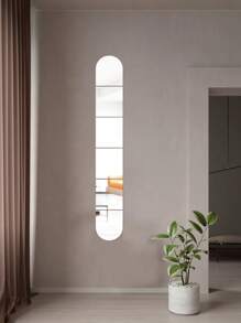 6入組/套15X15cmPMMA裝飾鏡子,現代幾何形狀鏡子牆貼適用於客廳 - 銀色 - 查看 5