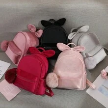 1 件可愛時尚迷你幼兒/幼兒背包,搭配多功能蝴蝶結,適合小女孩作為旅行單肩包攜帶 - 紅色 - 查看 7