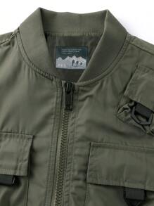 Nam Ngoài trời Nhiều túi Đa chức năng Thể thao Áo khoác Quần áo tập thể hình Nam - xanh quân đội - Xem 5