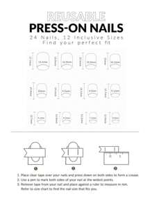 24入組短方形美甲設計,含甲片和甲貼,讓您的造型更具魅力 - 彩色 - 查看 4